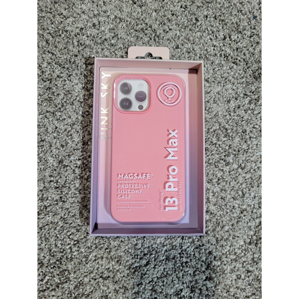 Pink Sky iPhone 13 Pro Max & 12 Pro Max Pink Silicone Protective Magsafe Case